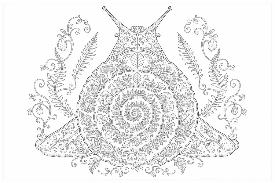 Powelliphanta land snail seen from above, shell in scalloped bands